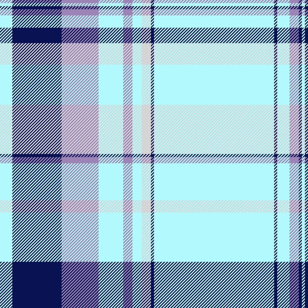 Classical plaid check background, dimensional texture textile. List tartan seamless fabric pattern in light and blue colors. vector