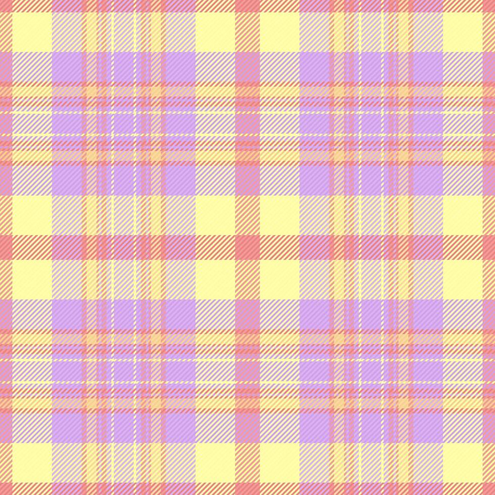 Repeating check background pattern, age texture tartan textile. Uniform fabric plaid seamless in yellow and light colors. vector
