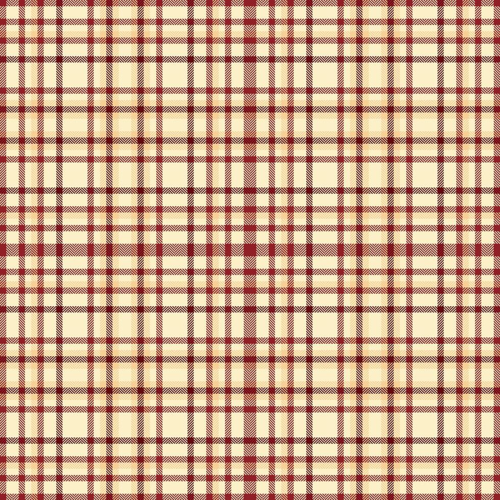 Warm plaid pattern with intersecting red lines on beige. Perfect for backgrounds, textiles, and designs needing a classic, cozy feel. vector