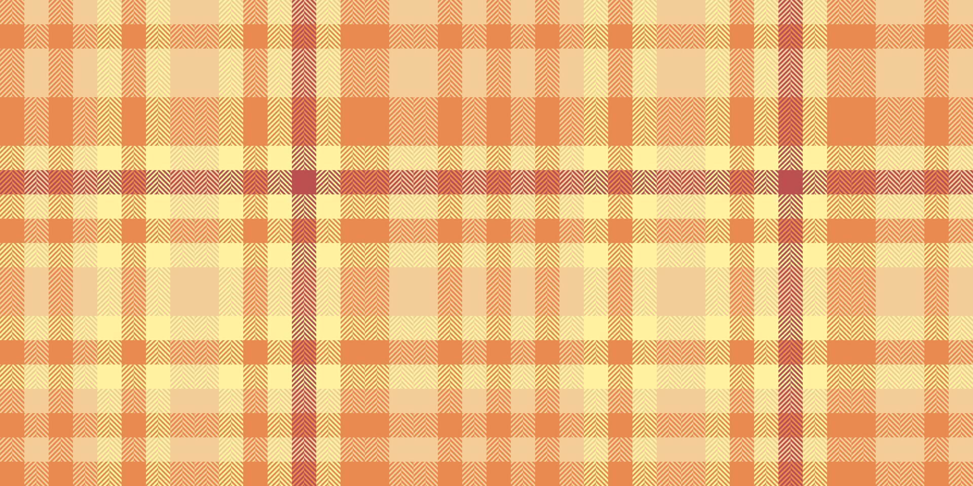 Warm plaid pattern. Textured background of intersecting lines in peach, yellow, and coral tones. Versatile for fashion, design, or rusticthemed projects. vector