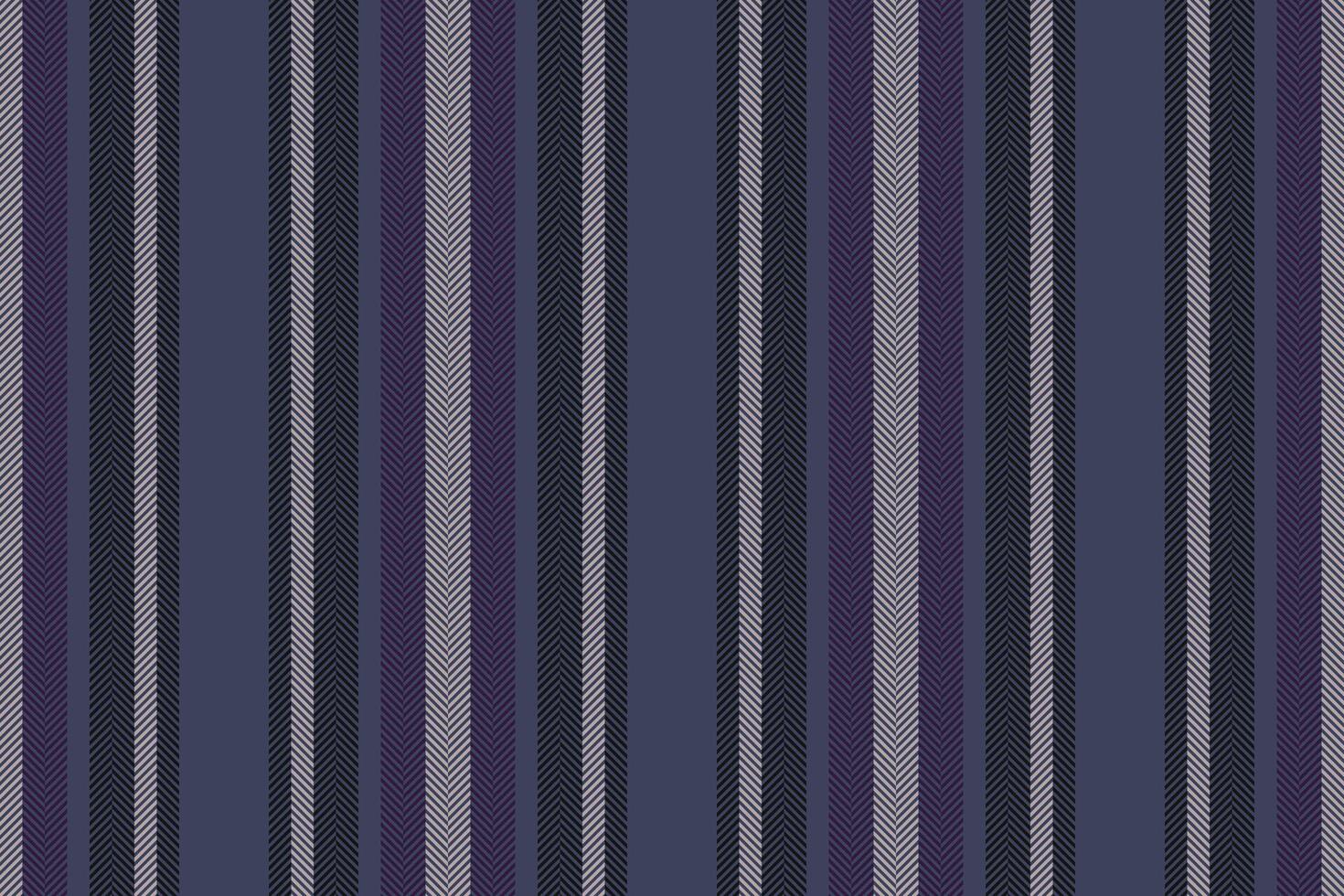 Tomplexity textile background pattern, delicate lines fabric seamless. Tech stripe vertical texture in blue and black colors. vector