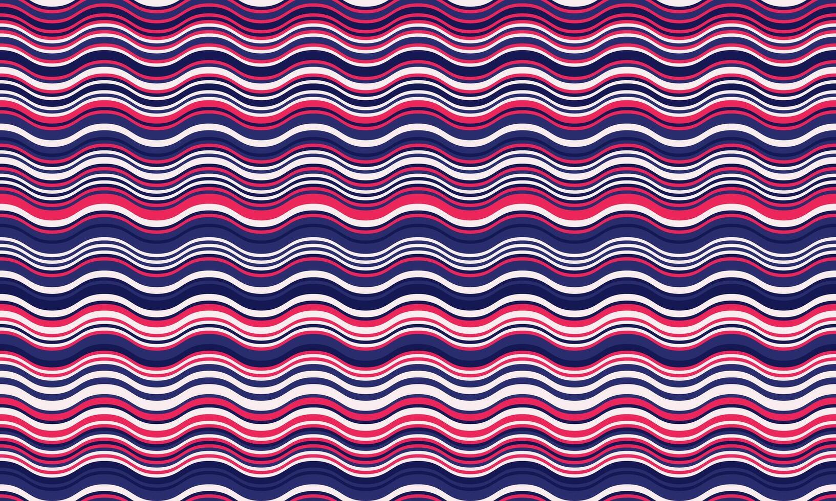 Vibrant wavy stripes in pink, purple, and white create a dynamic, seamless pattern perfect for textile designs, website backgrounds, or any project needing a modern, playful aesthetic. vector