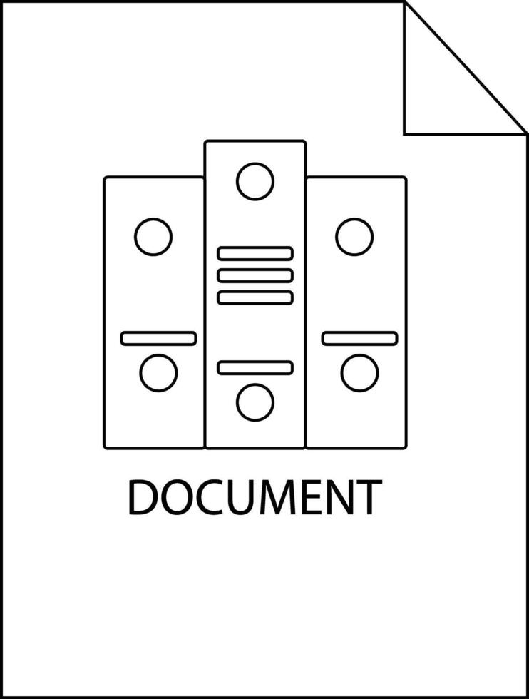 A stark illustration of a document featuring ring binders with circles and a folded page corner vector