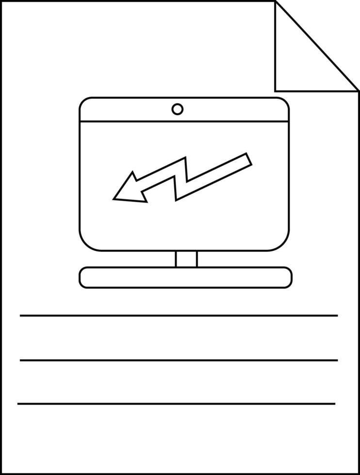 A document with a monitor displaying a graph and lines below vector
