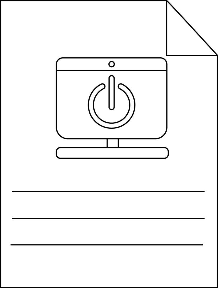 A sheet with a computer monitor icon at the top Lines are present for writing below vector