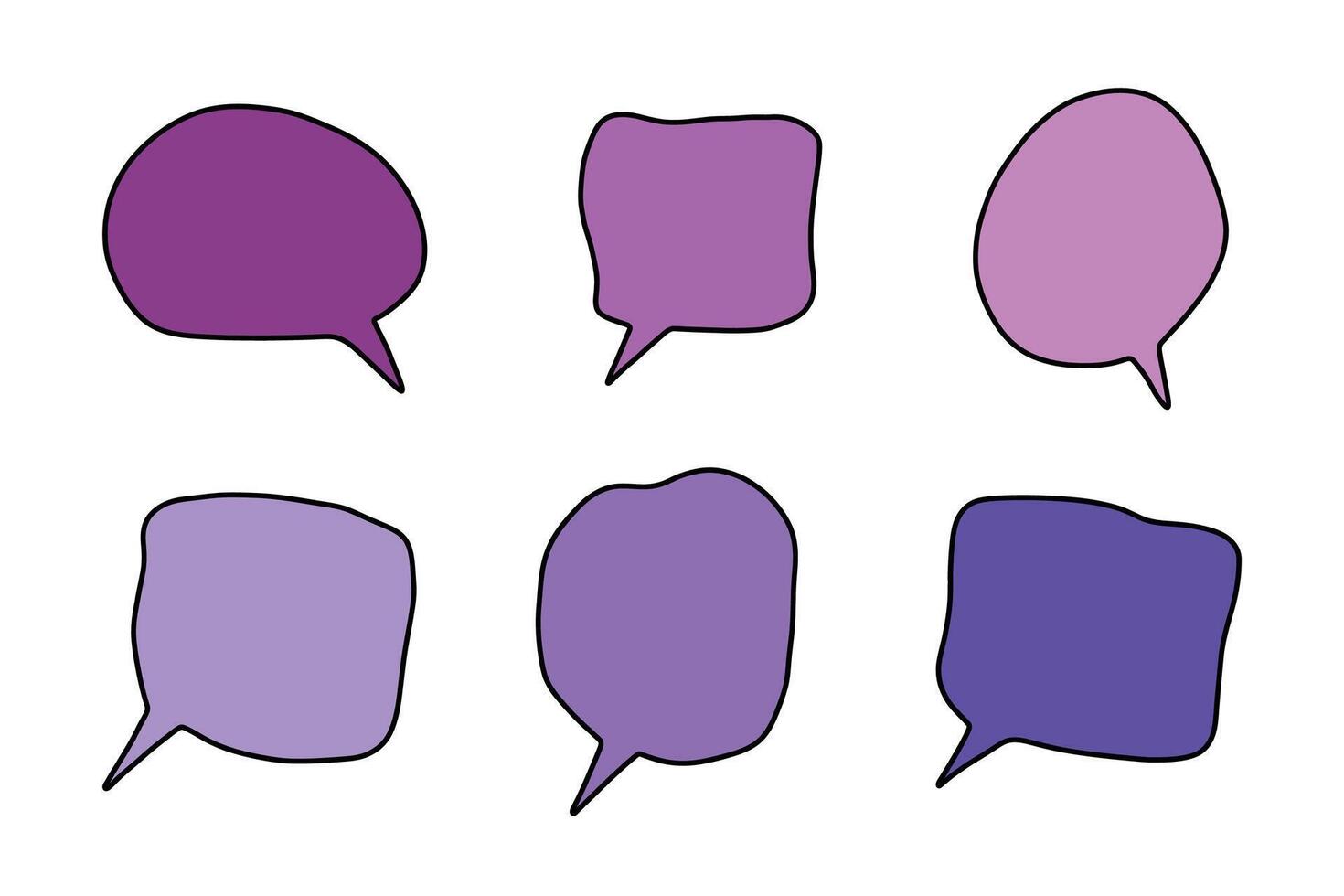 Set of hand drawn speech bubble Blank empty message box Textbox frame for banners, price tags, stickers, design cloud sale message vector