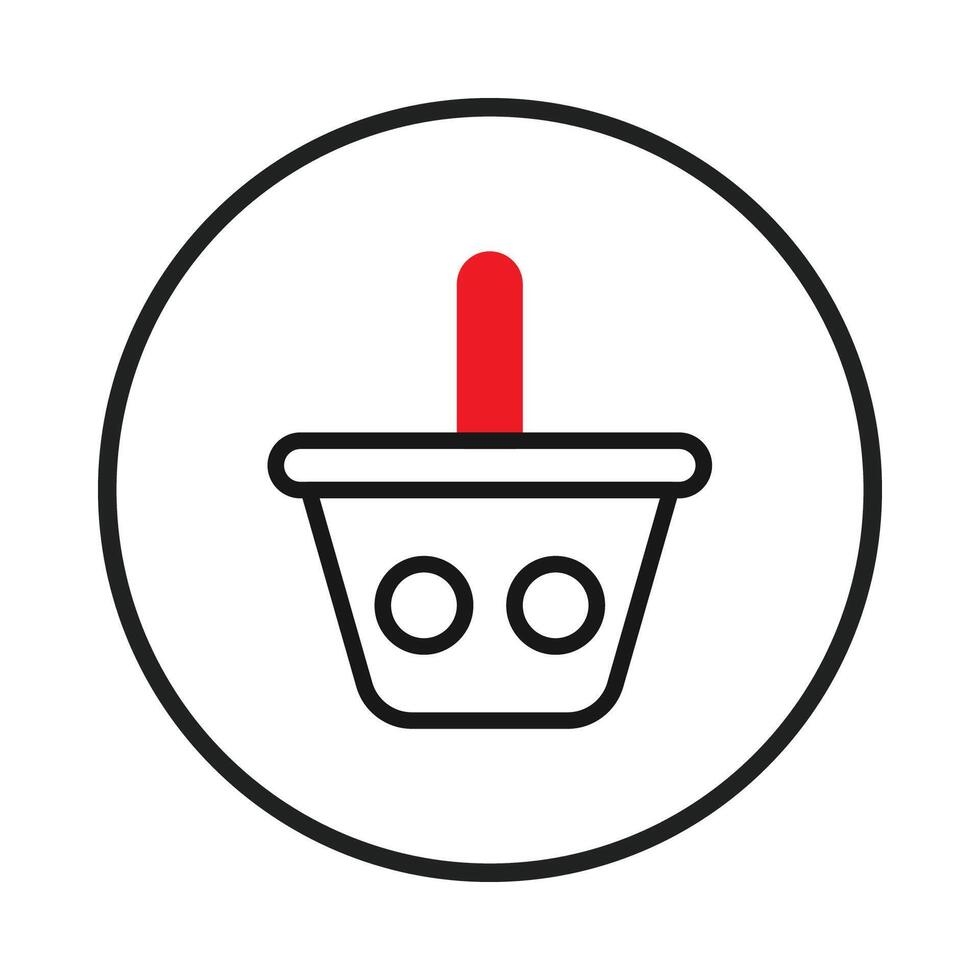 Conceptual cart icon symbolizing digital commerce and shopping transactions within a streamlined vector