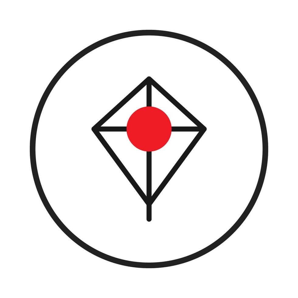 Minimalist graphic depicts precision location with intersecting lines and central dot inside a vector