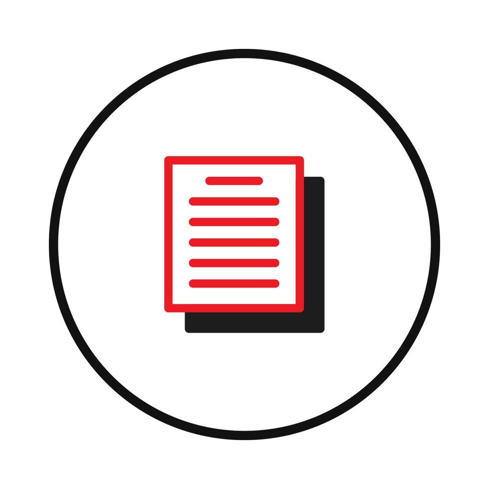Stylized document icon presenting essential information in a minimalistic design surrounded by a vector