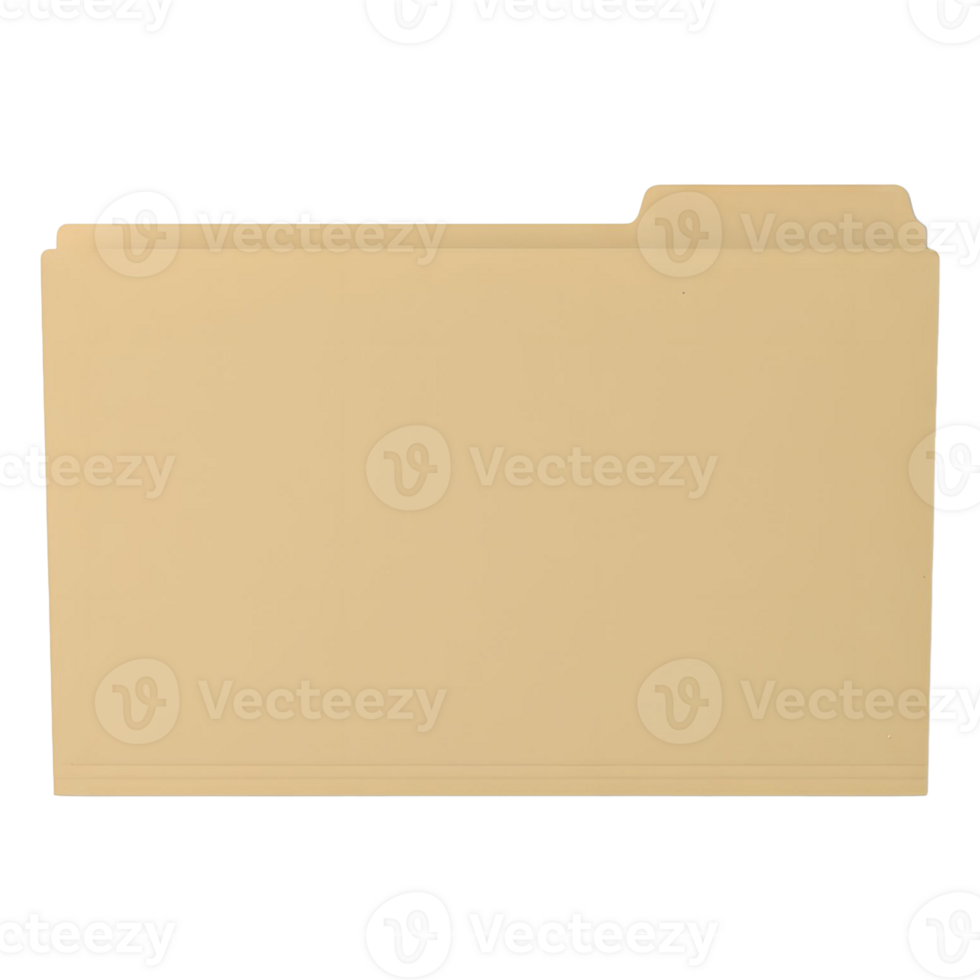 Plain Tan File Folder With Tab and Shadow Ideal for Office and Organization Concepts png