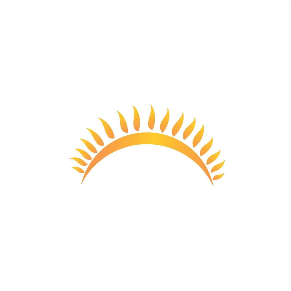 Minimalist sun design with gradient yellow color vector