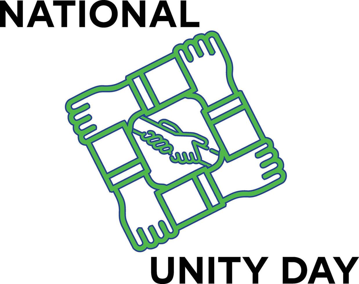 National Unity Day with Interlocked Hands and Handshake Symbol vector