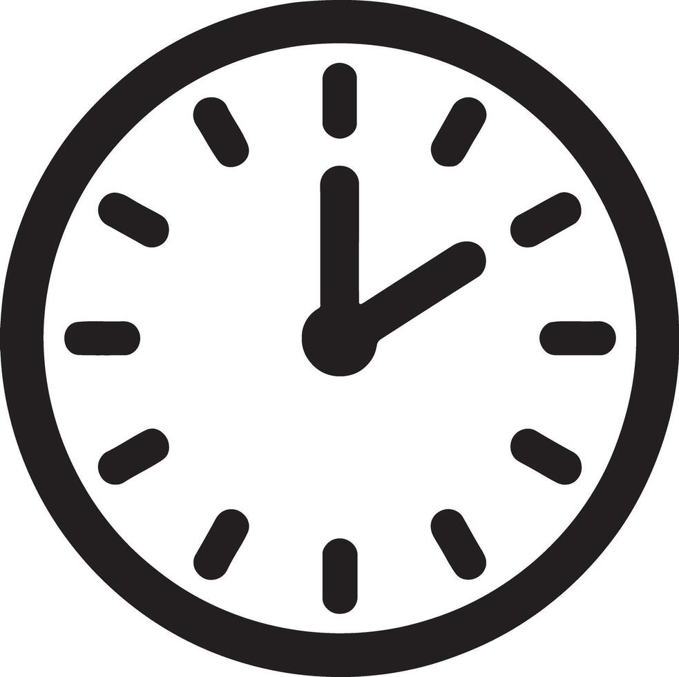 Simple transparent and white clock icon showing two o clock vector