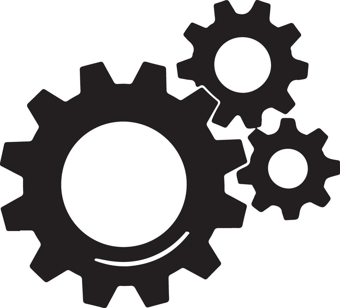 Interlocking gears symbolizing mechanical systems and collaboration vector