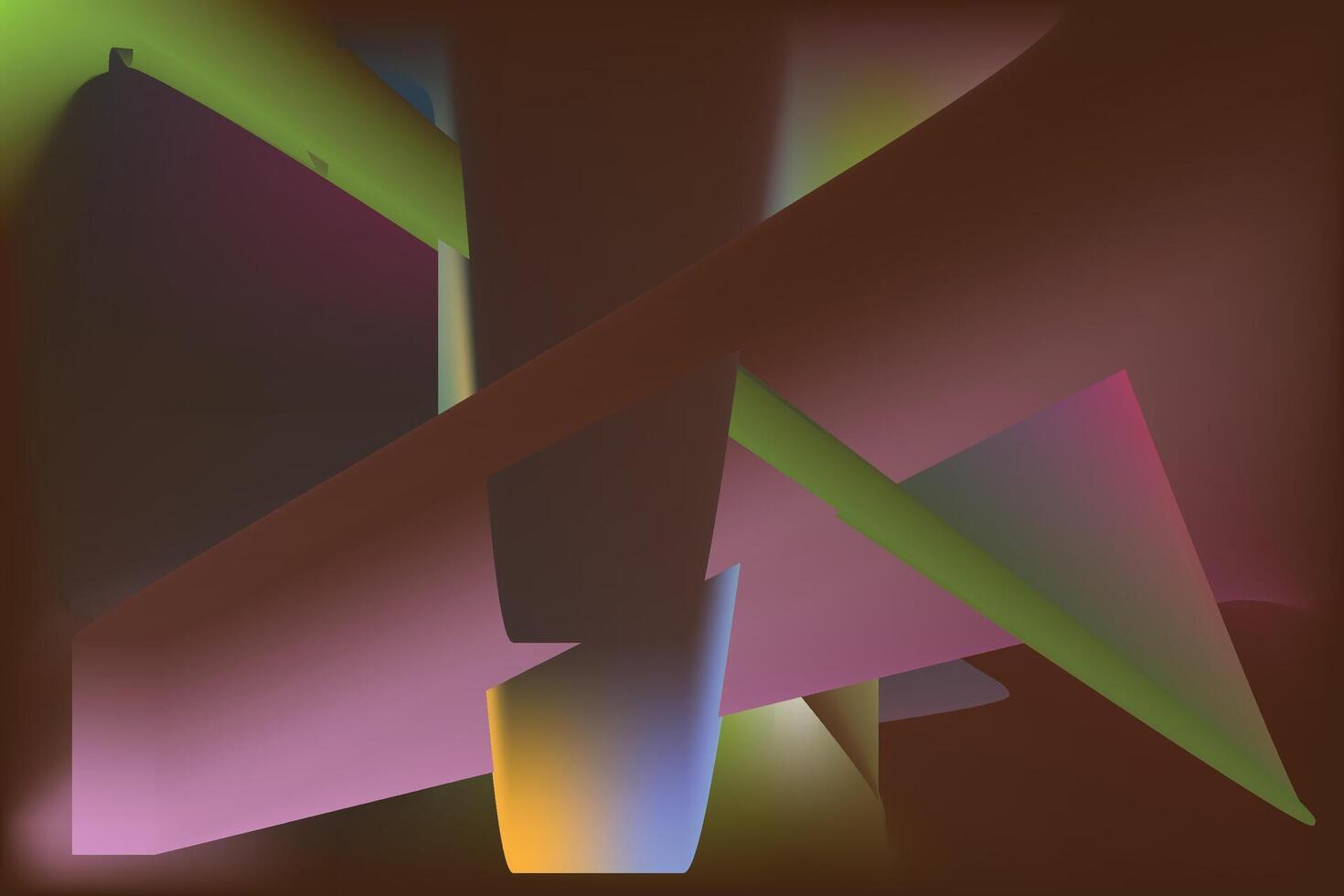 Abstract geometric shapes with gradient lighting and shadow play vector