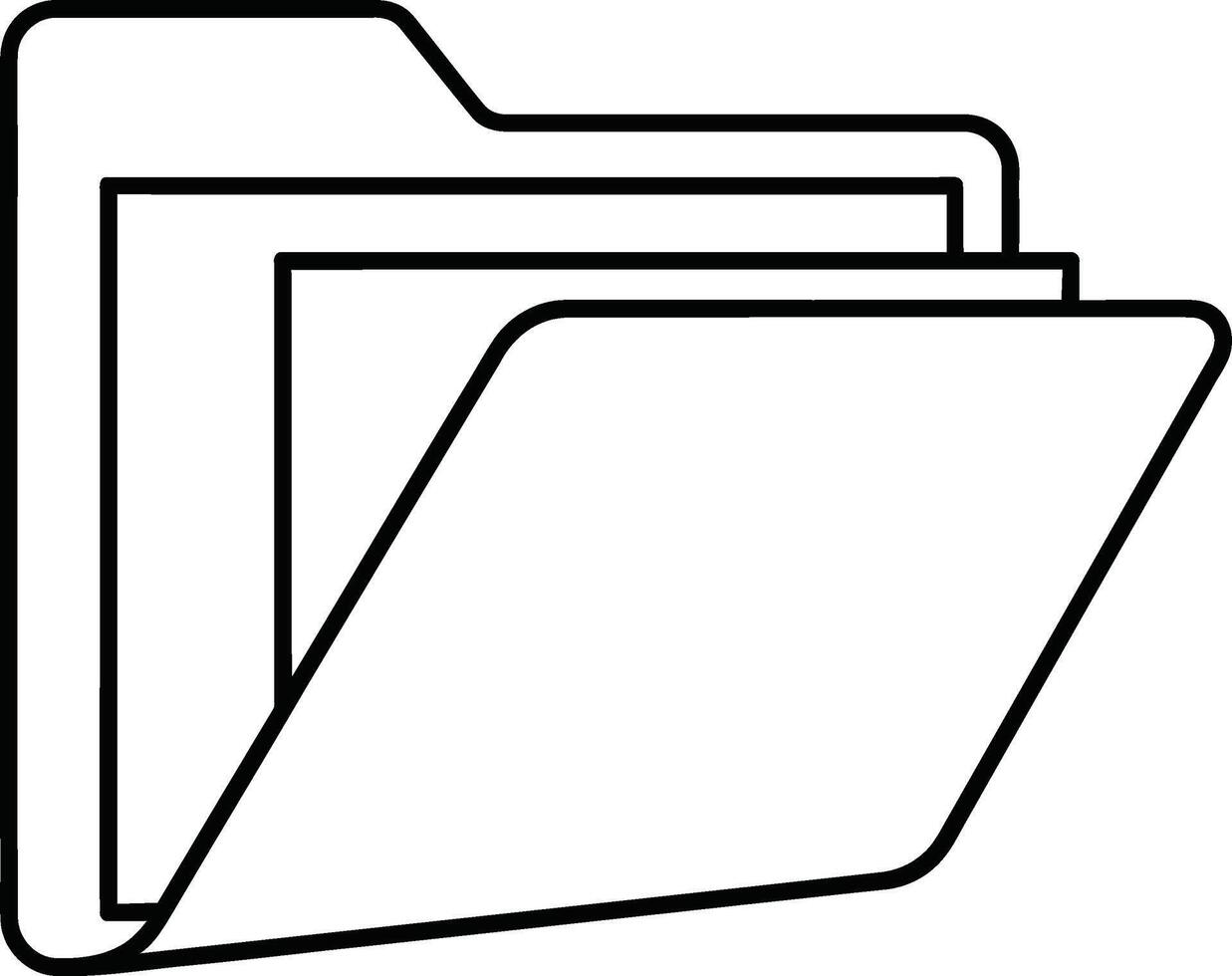 illustration of open folder with documents for file management vector