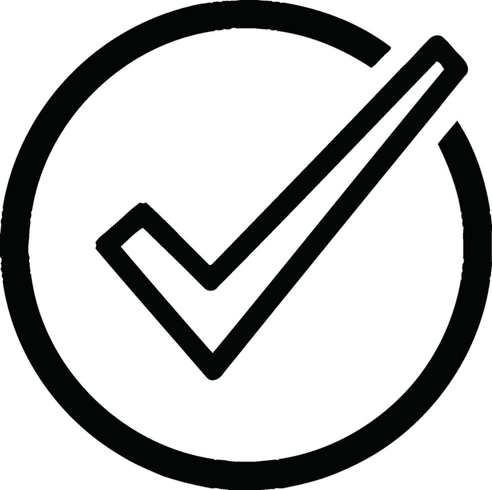 illustration of check mark icon for approval and verification vector