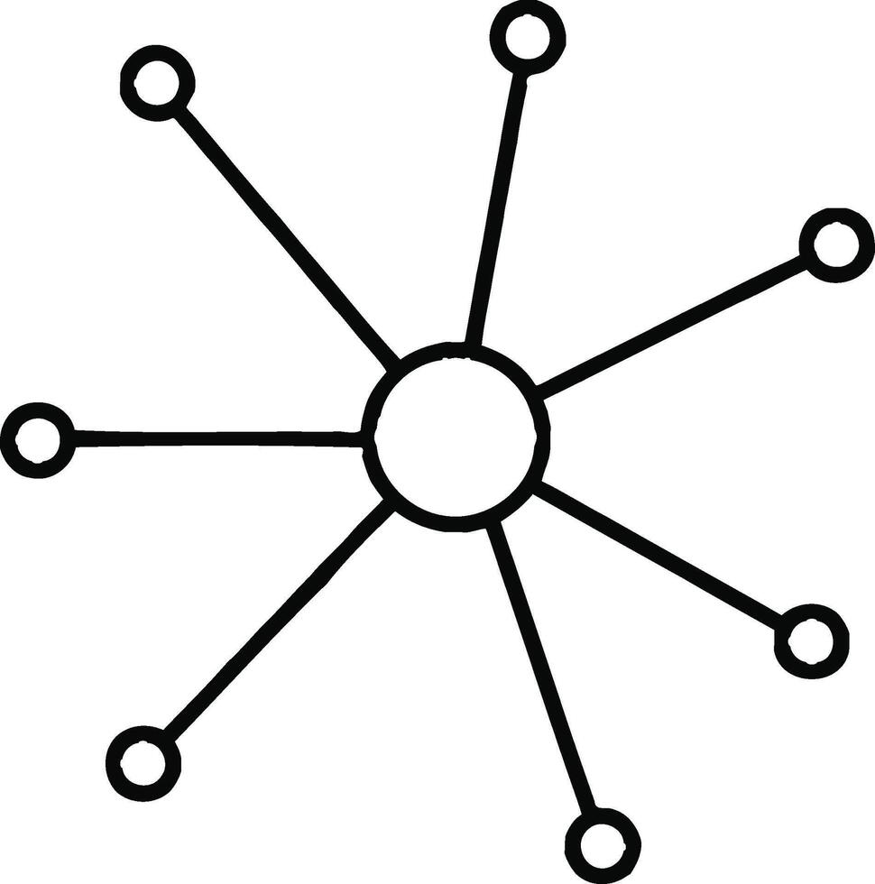illustration of network icon representing connection, hub, or communication vector