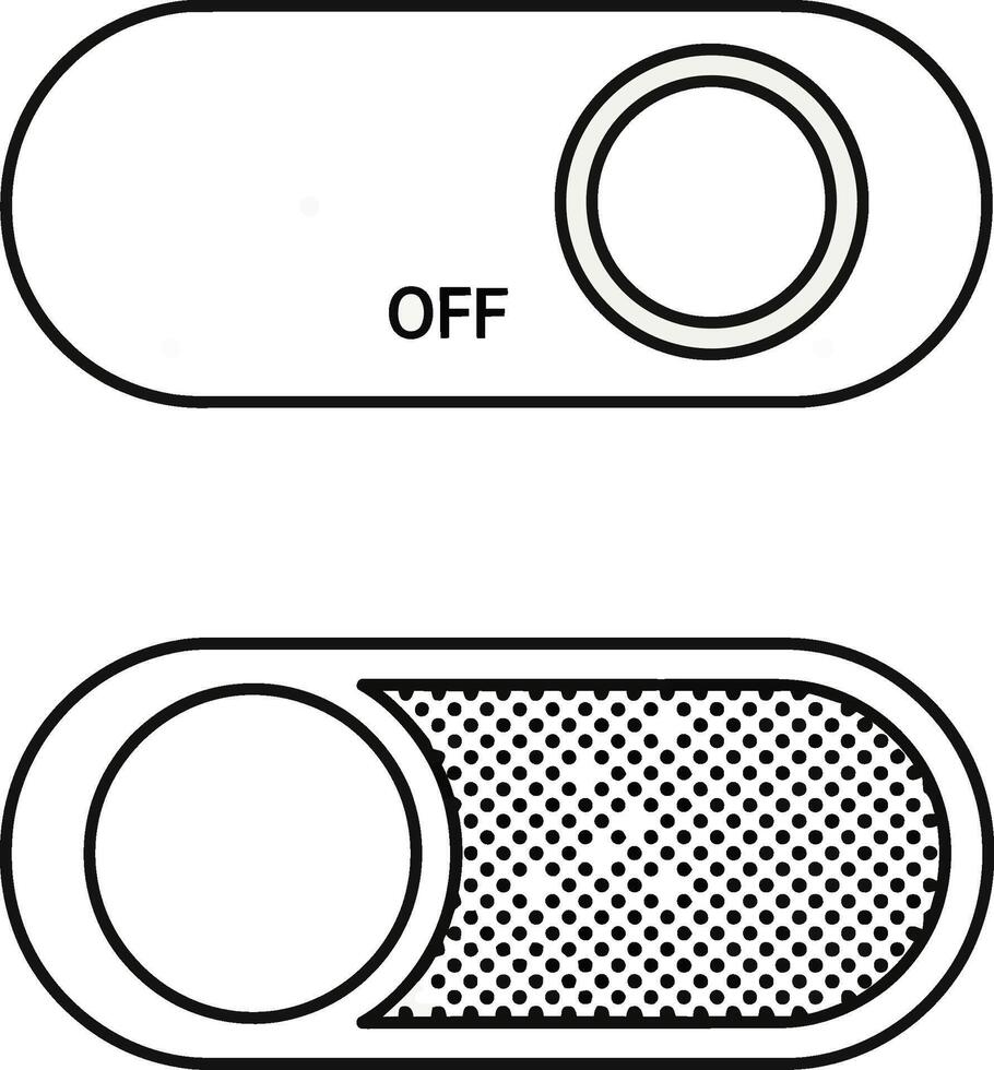 illustration of toggle switch in off and on positions vector