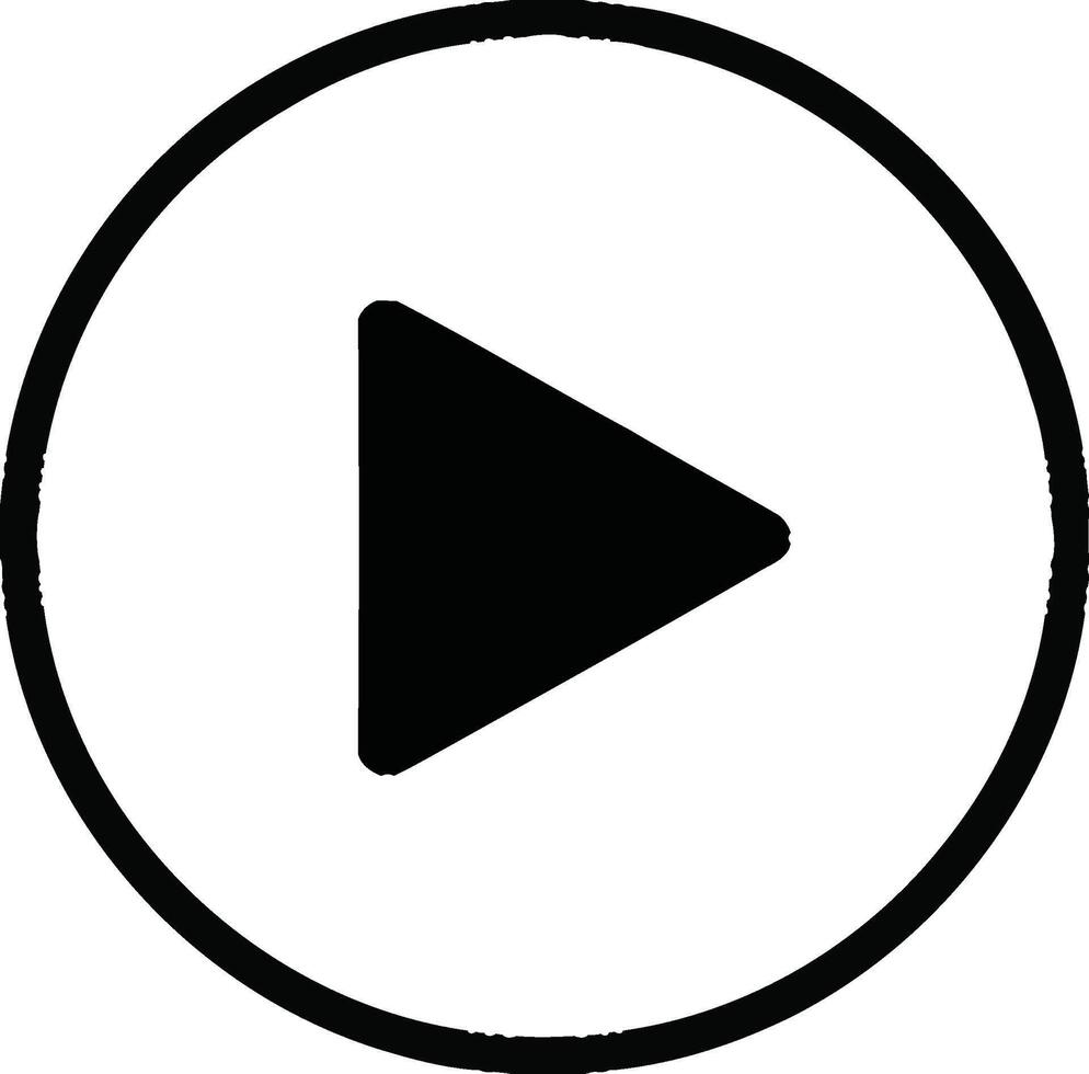 illustration of play button in a simple line art style vector