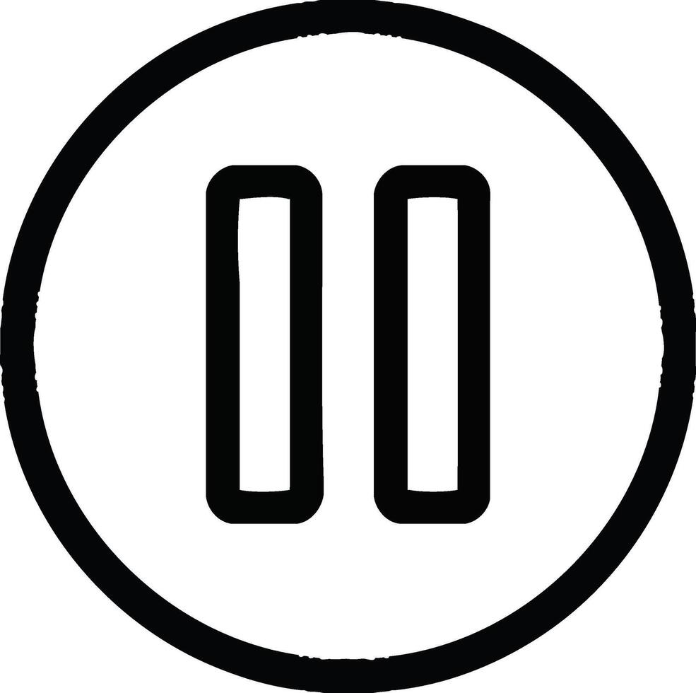 illustration of pause button icon for media player and control panel vector