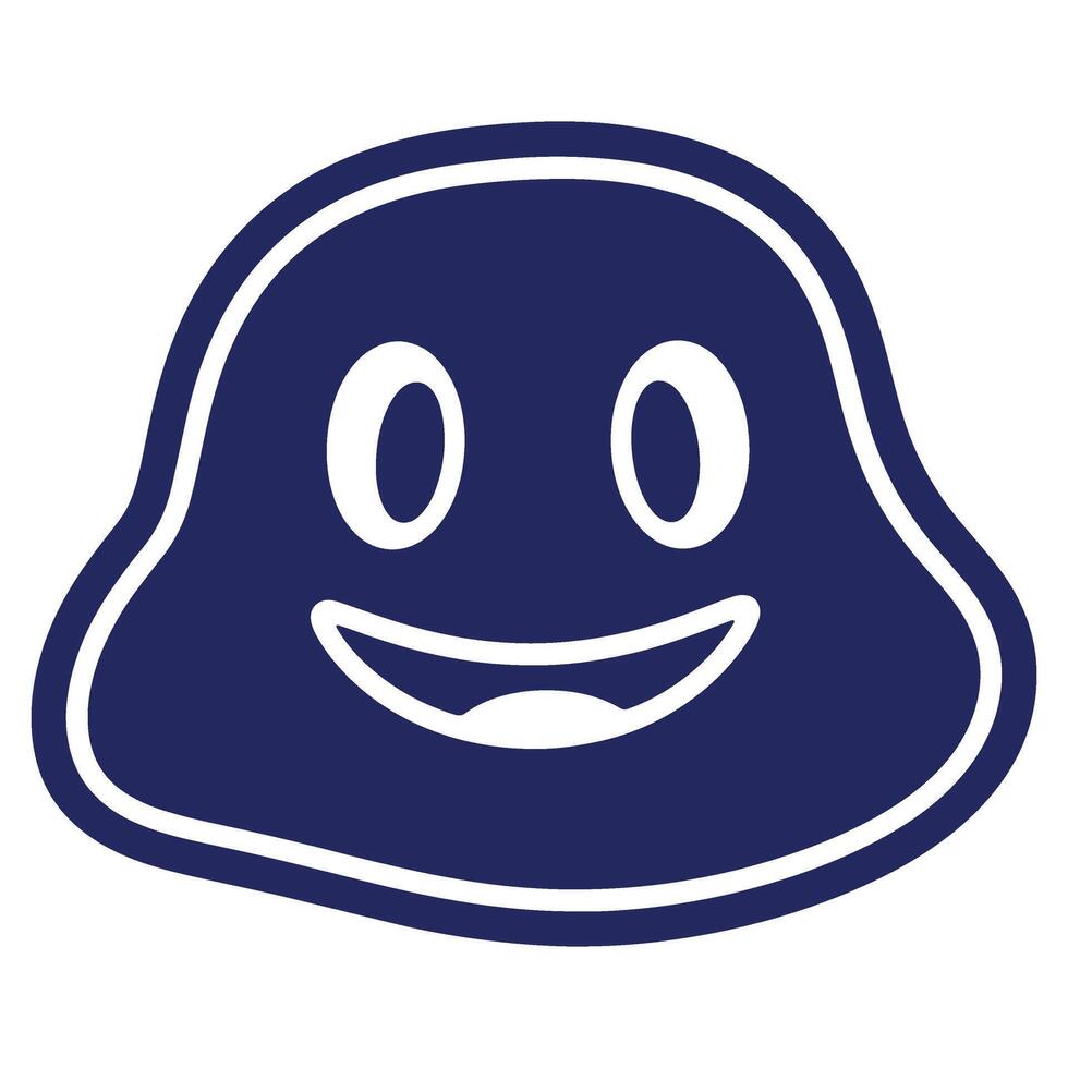 Cute Navy Blob Character with Smiling Face Graphic Design Element Isolated vector