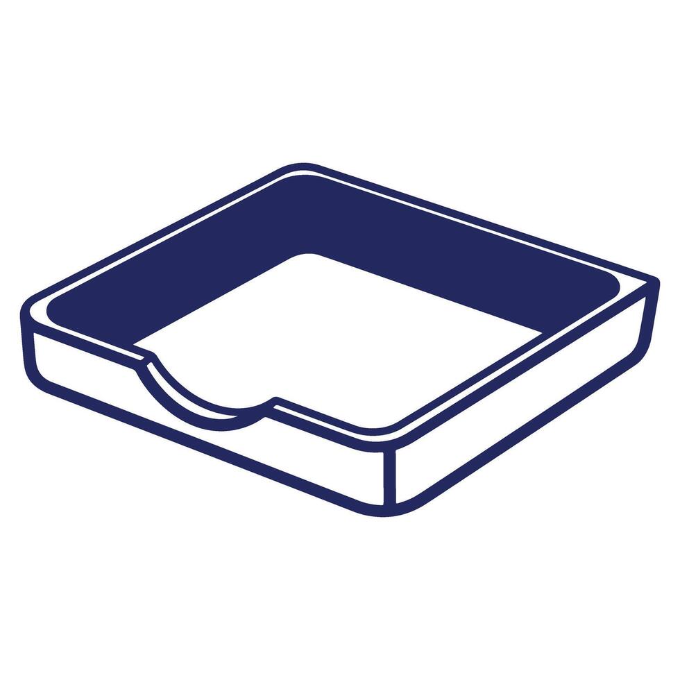 Empty Blue Document Tray for Office Organization and Workflow Optimization Minimalist Design vector