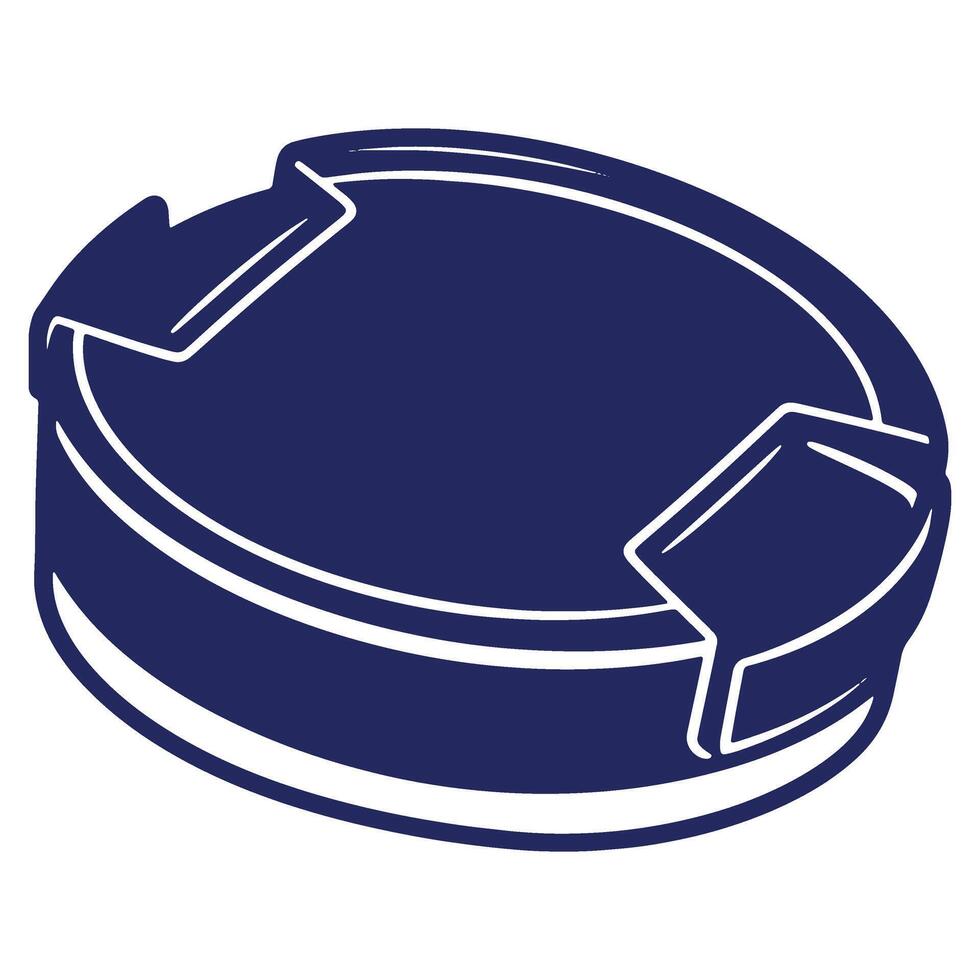 Isolated Round Object with Circular Arrows Concept for Repetition Cycling Flow or Recycling with White Outline and Blue Tone vector