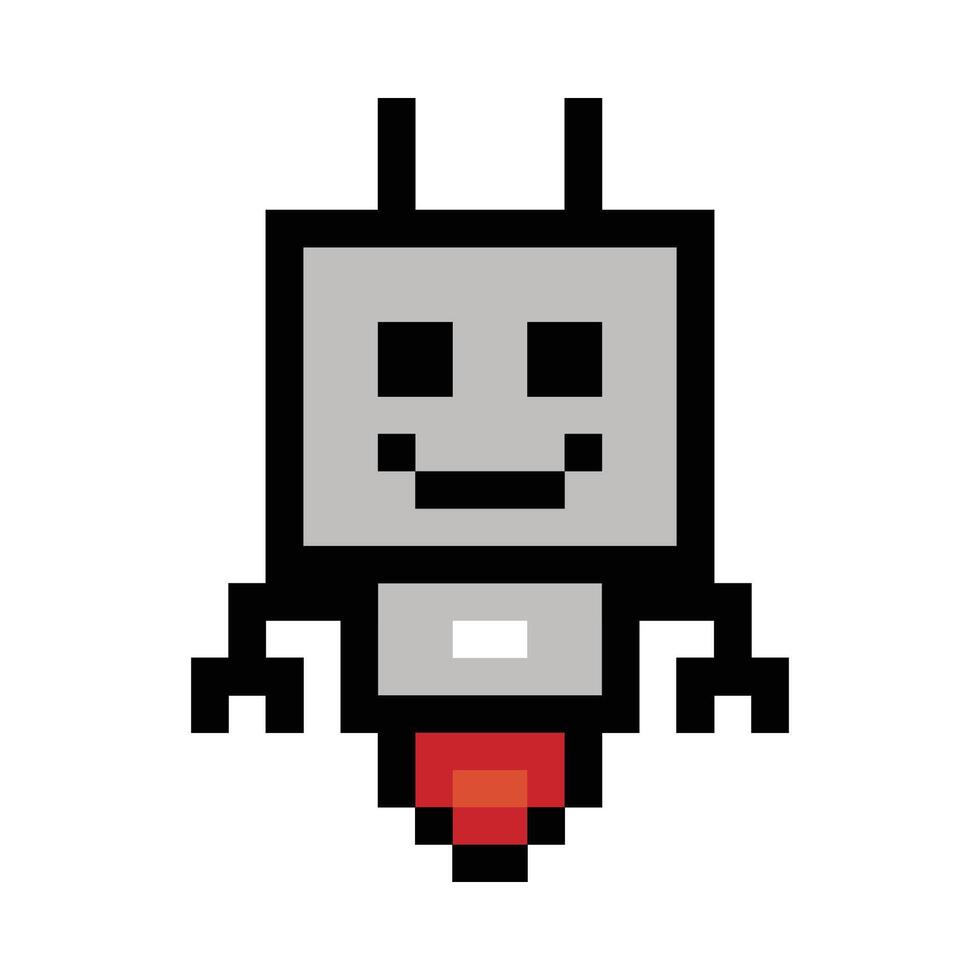 Character design business robotic robot machine ai chat bot 8bit. vector