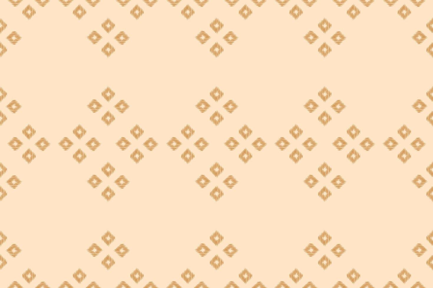 Abstract motif fabric pattern ikat pattern brown cream color background art decor. vector