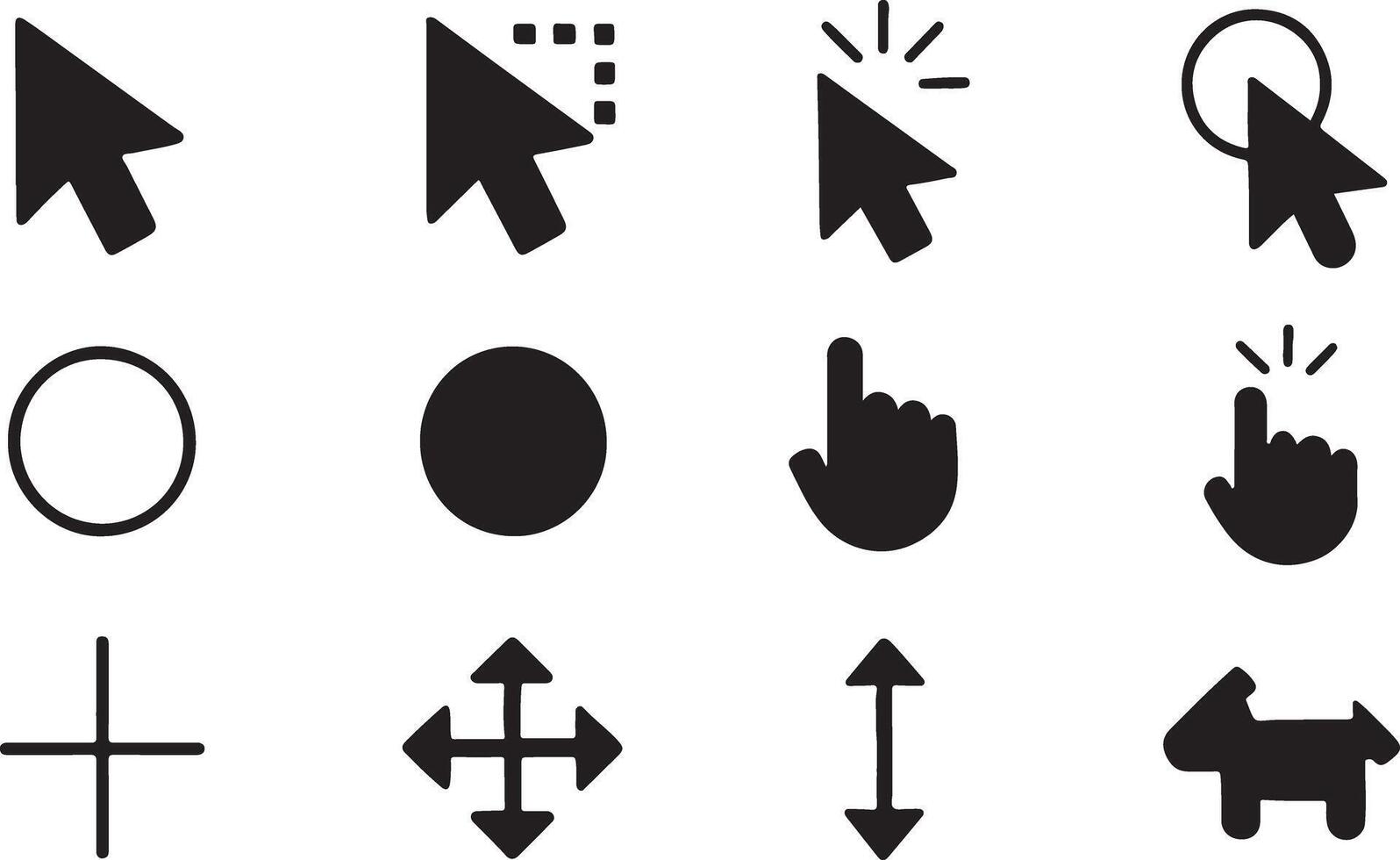 Computer mouse cursor icons set vector
