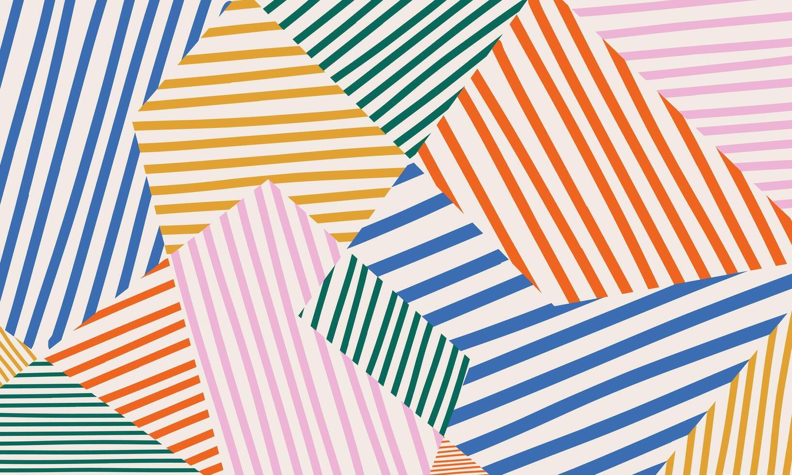 Fun colorful background in doodle style. Geometric abstract backdrop in retro 70s-80s style. Simple funky design vector