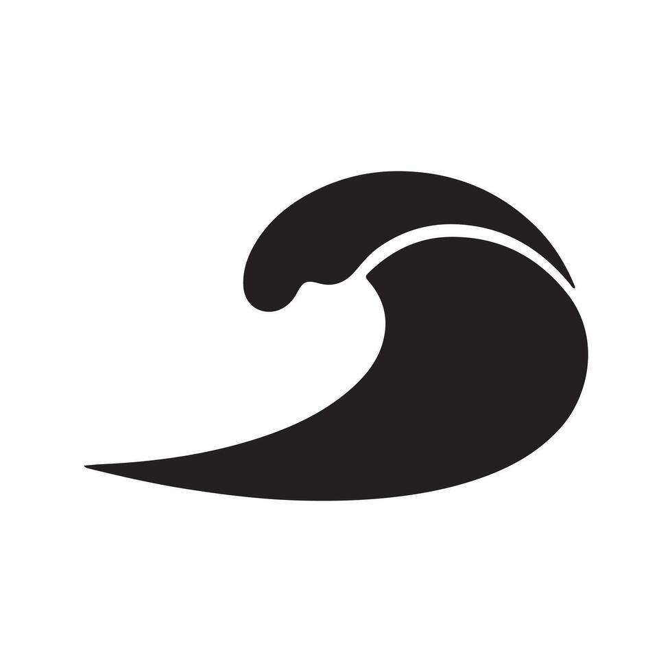 Abstract swirling ocean wave crest icon. A dynamic and powerful water symbol with a vortex-like curl vector