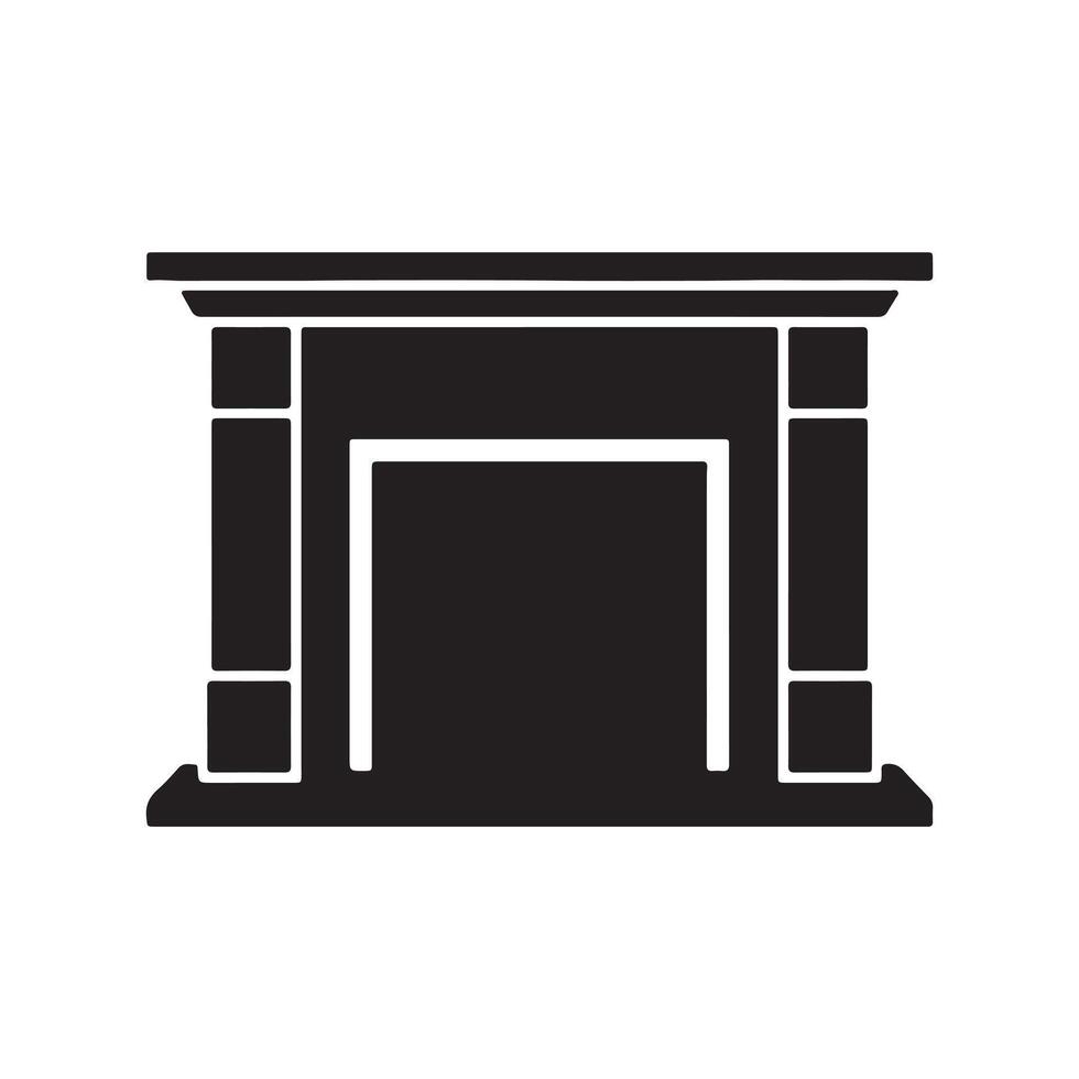 Classic hearth design featuring a comforting and inviting silhouette, perfect for conveying warmth, home decor, and a cozy atmosphere in various graphic applications and interior design concepts vector