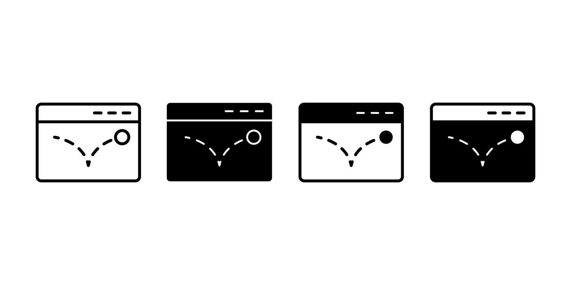 Bounce Rate Black Icon Bundle for Website Analytics and Marketing Performance Concept vector