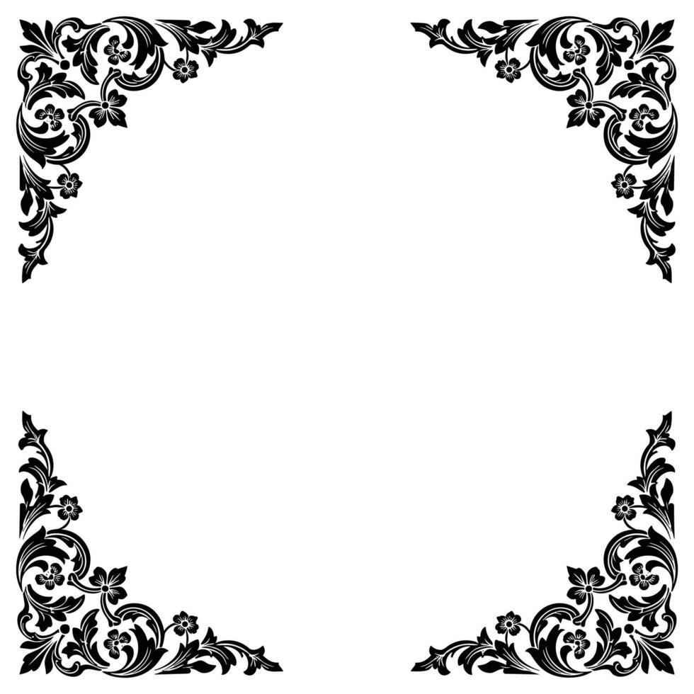 ABaroque ornament set with decorative scrolls and curls vector