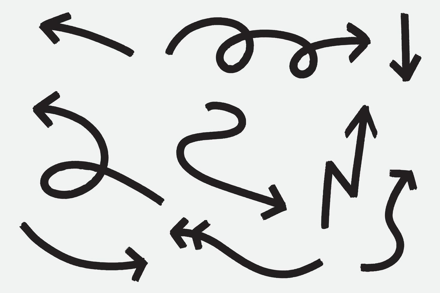 set of arrow hand draw doodle good for icon, symbol, element design, icon, etc vector