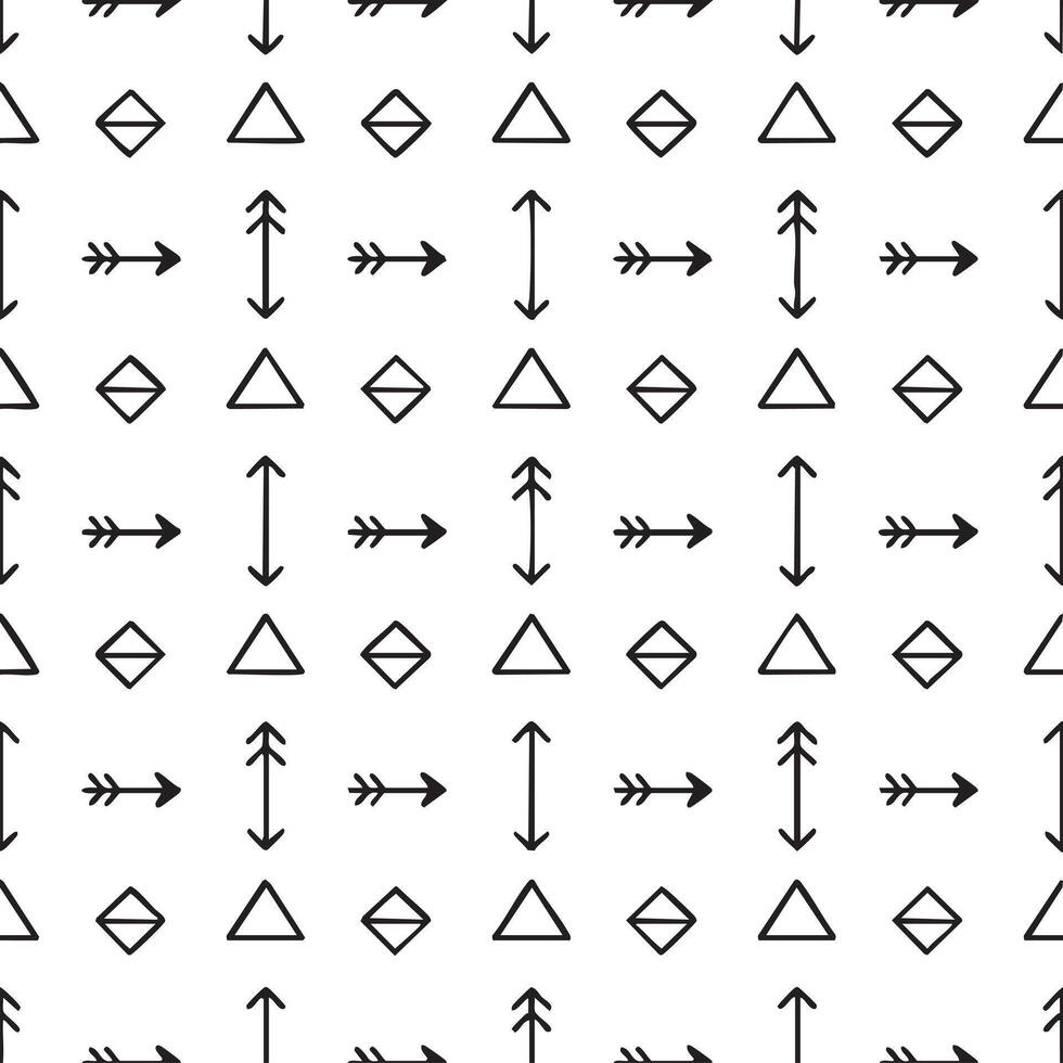 Geometric Arrow and Triangle Pattern - Minimal Black and White Design vector