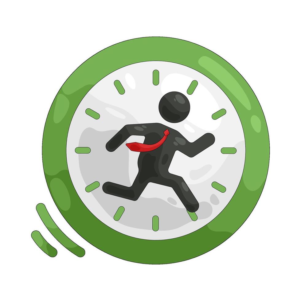 Running figure inside a clock vector