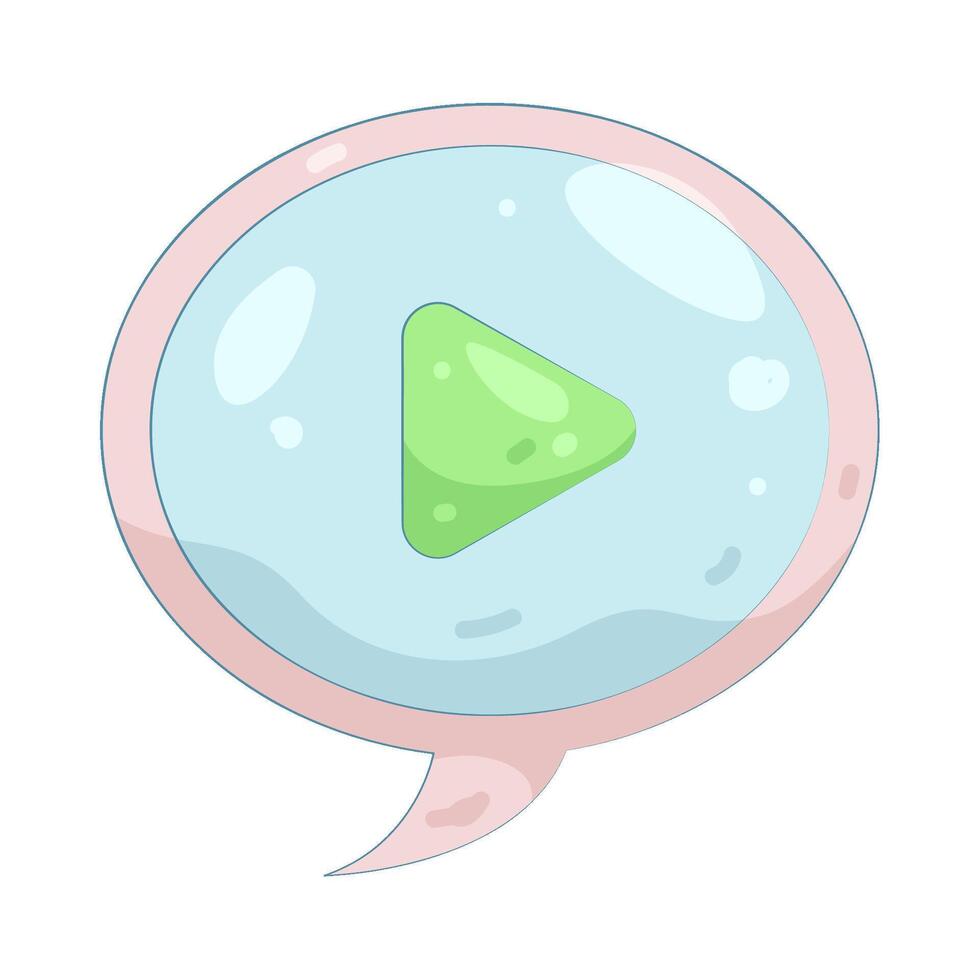 play button in speech bubble vector