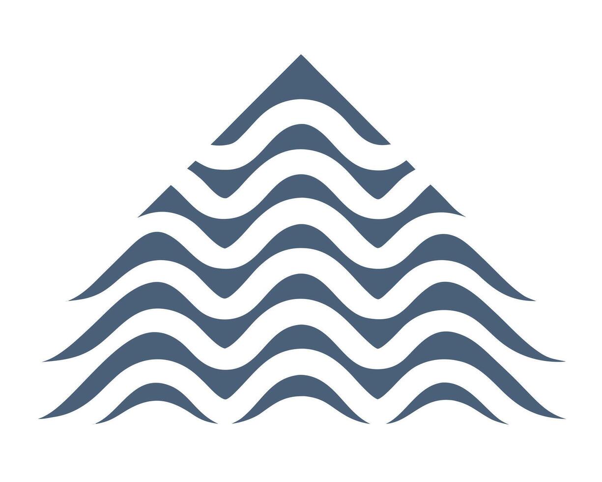 Abstract Wavy Triangle Geometric Design in Blue Grey and White Background vector