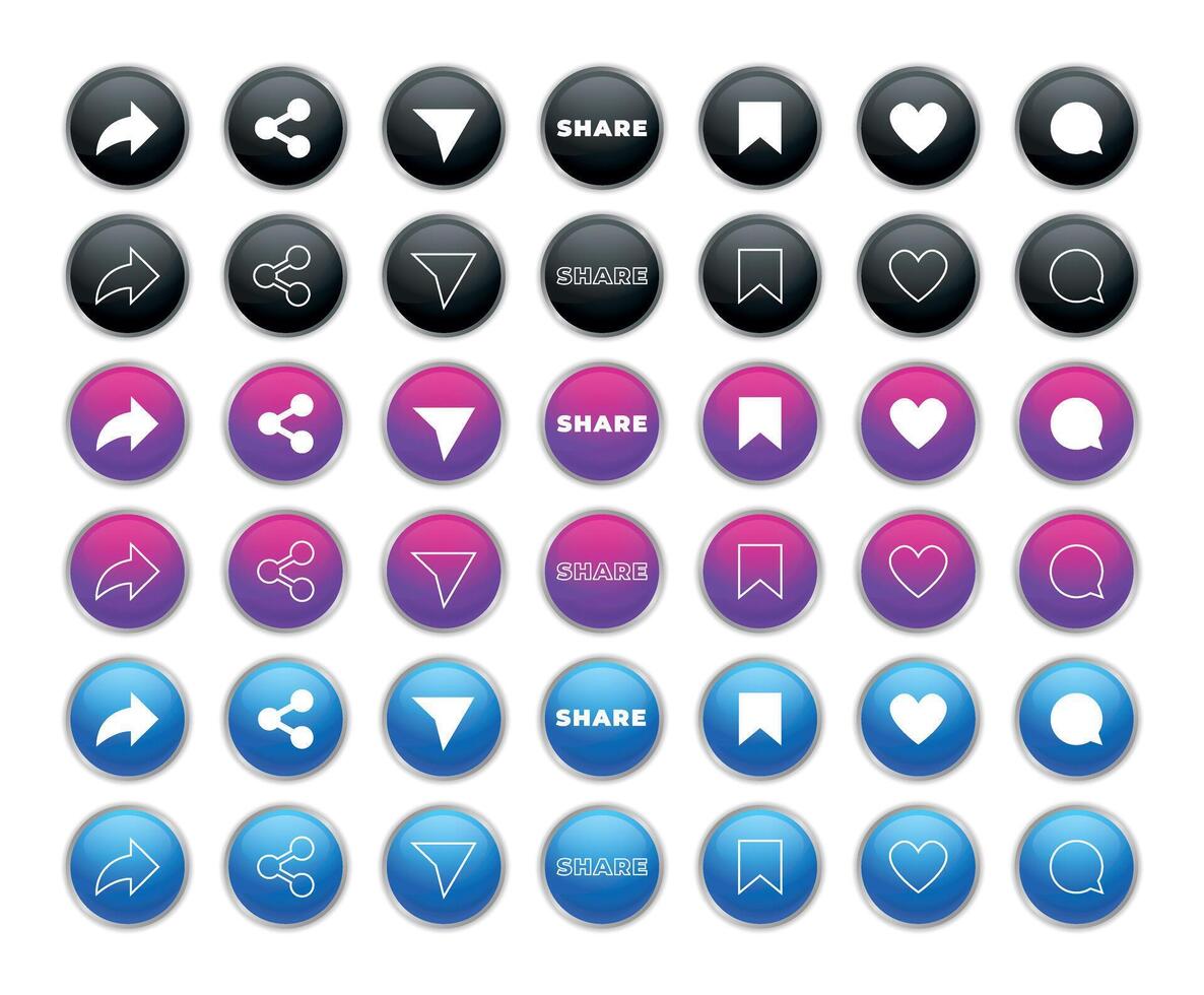 Share Button Icon Design Collection vector