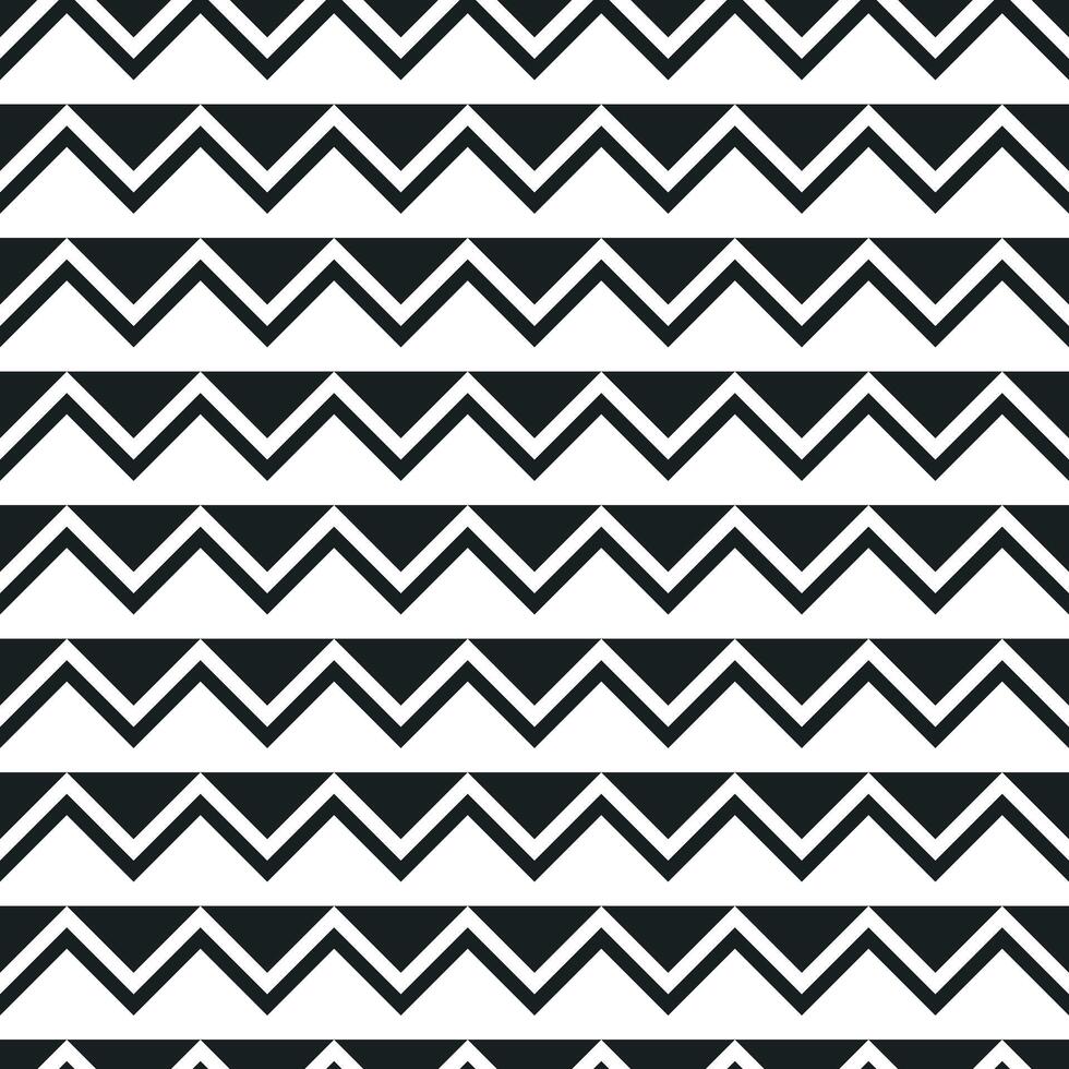 Black and White Zigzag Line and Triangles seamless pattern vector
