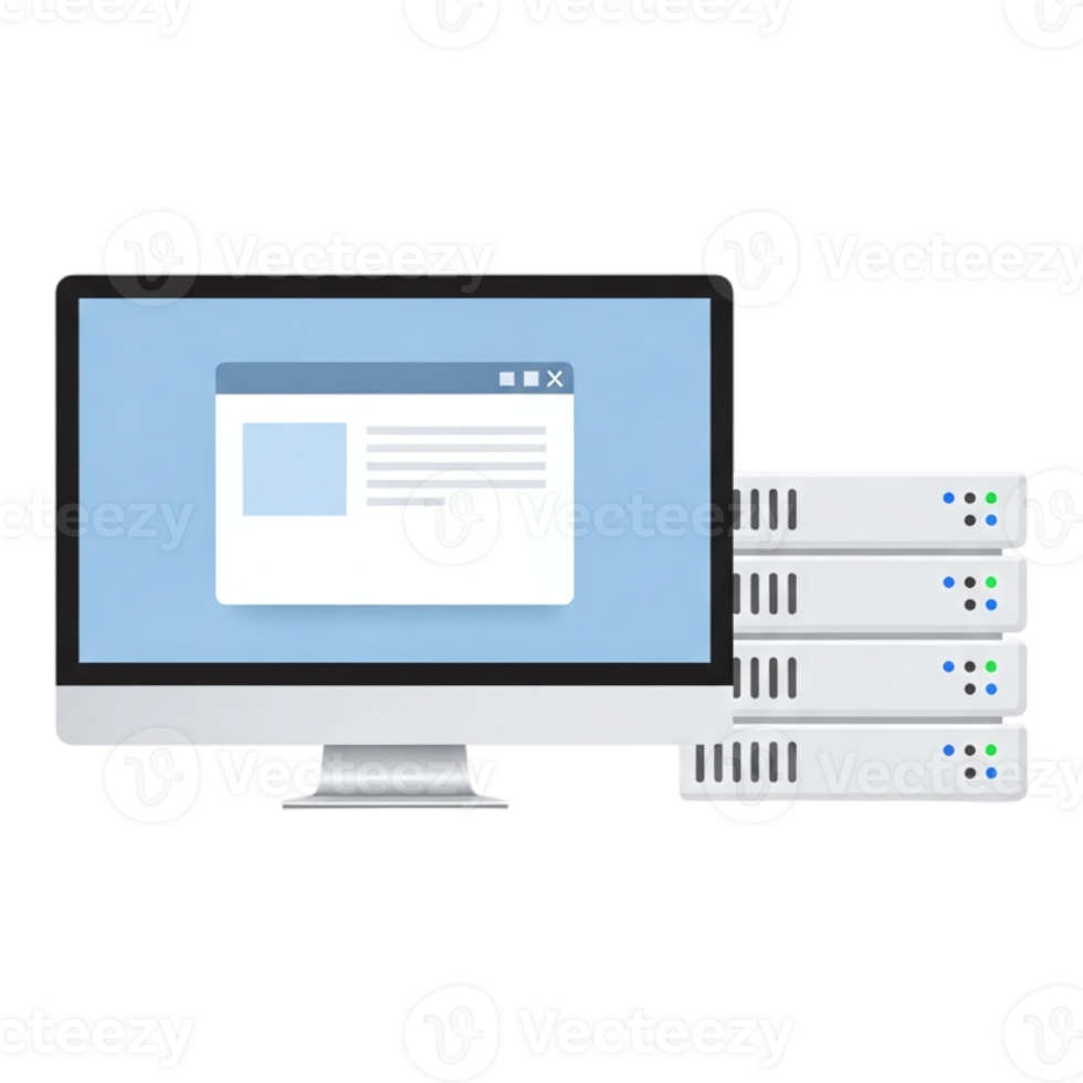 computer tenere sotto controllo visualizzazione un' ragnatela pagina collegato per server isolato su trasparente sfondo png