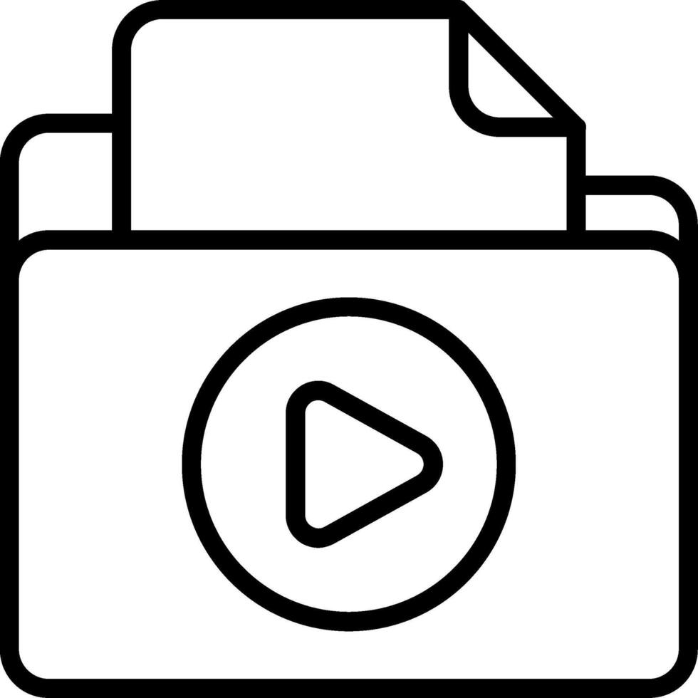 Tutorials Folder Outline Icon Design vector