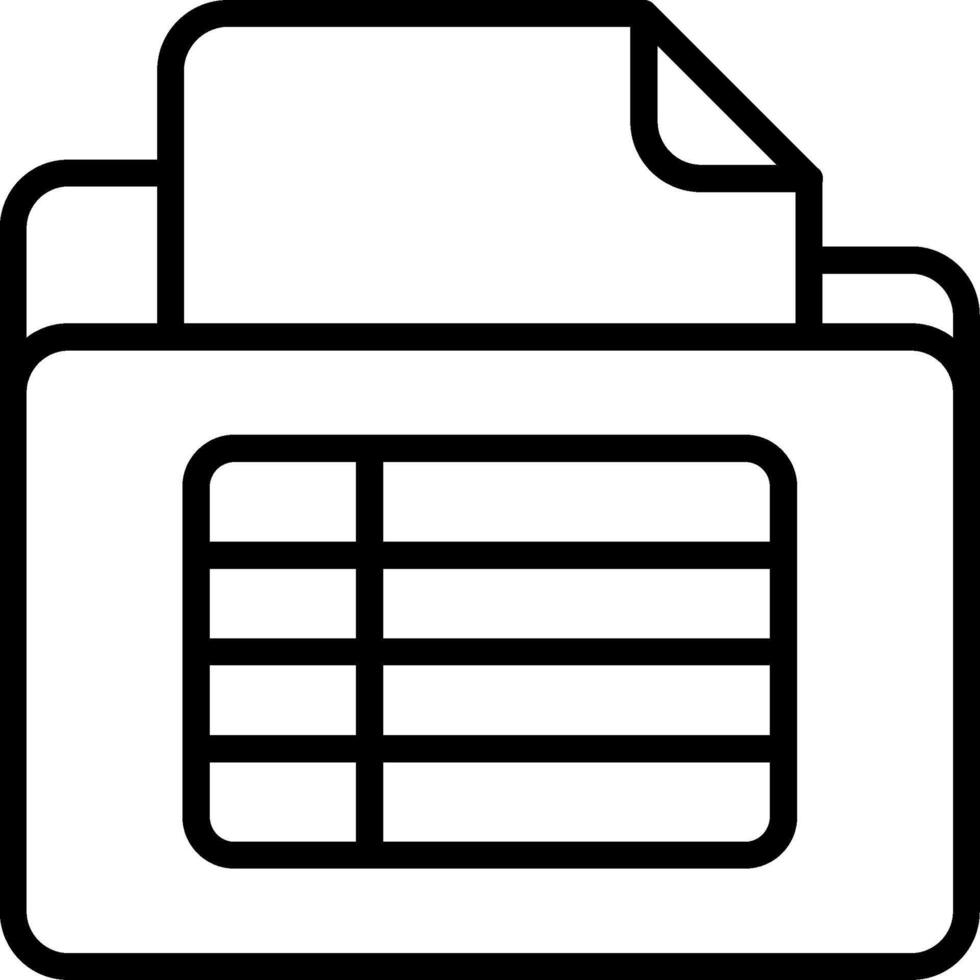 Spreadsheets Folder Outline Icon Design vector