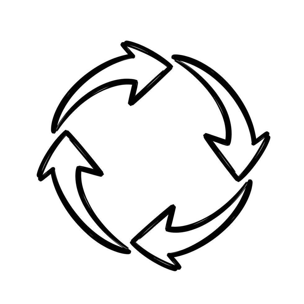 Circular arrow diagram representing a cycle or process vector