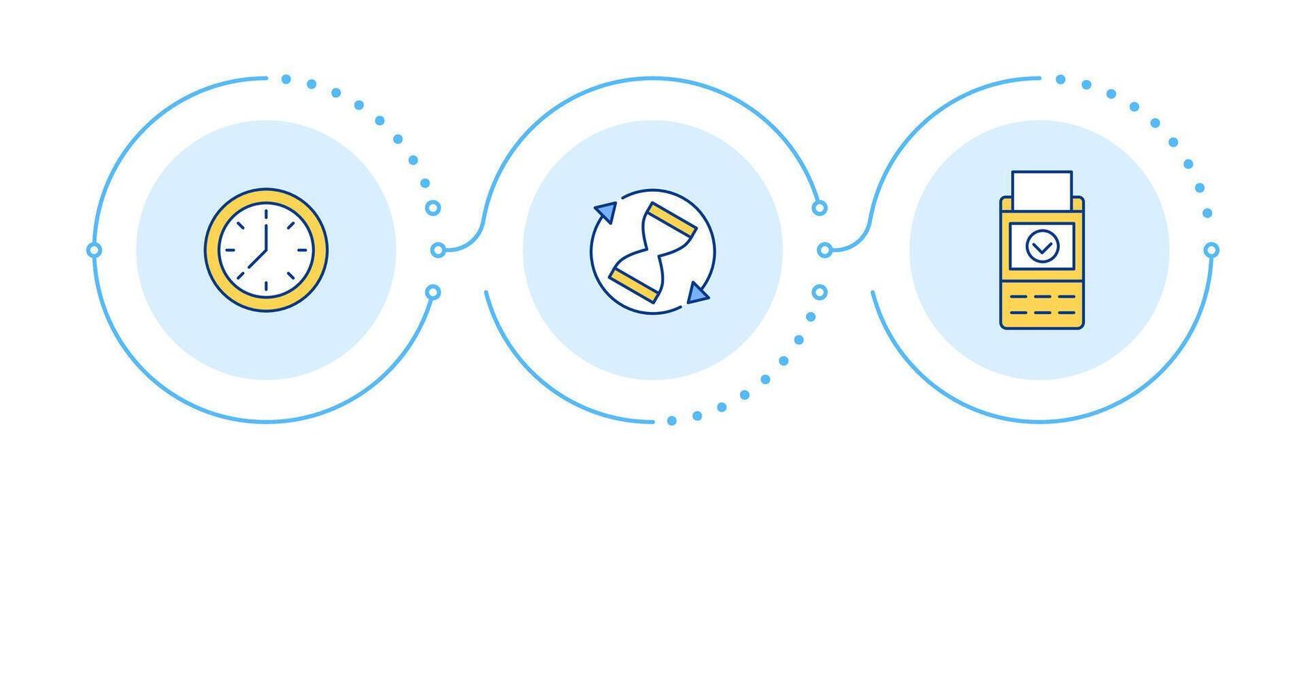 RFM analysis metrics infographic 3 steps. Pos terminal, transaction. Time management. Flow chart infochart. Editable info graphics icons vector