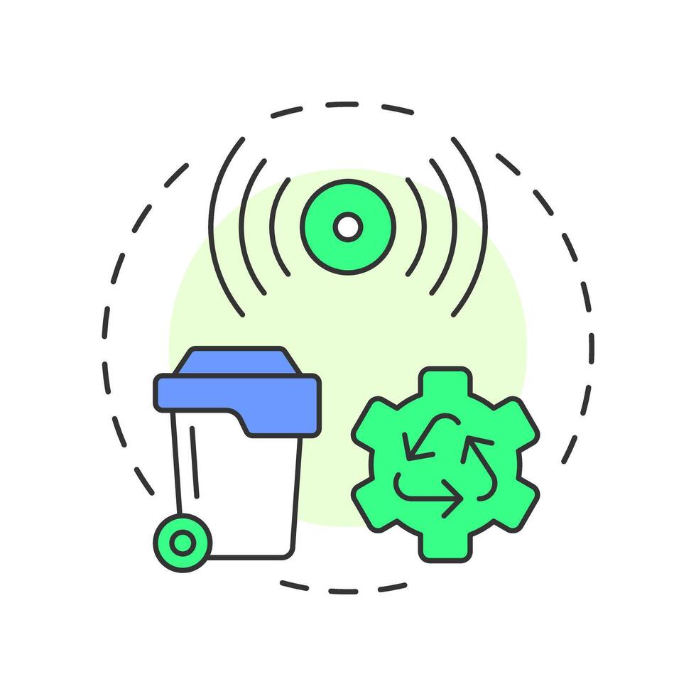 Smart waste management multi color concept icon. Garbage recycling efficiently. City infrastructure and services. Round shape line illustration. Abstract idea. Graphic design. Easy to use in booklet vector