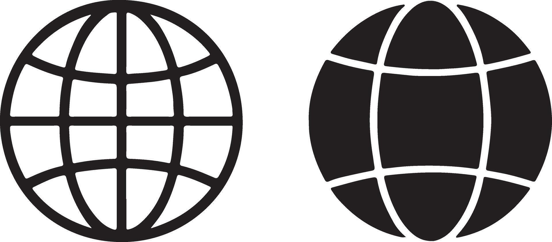 Two Globe Icons Representing Connectivity and Global Communication Network vector